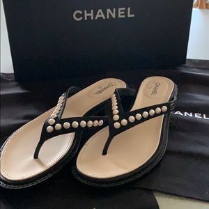 EUC CHANEL 2019 Pearl Flip Flop/Thong Sandals